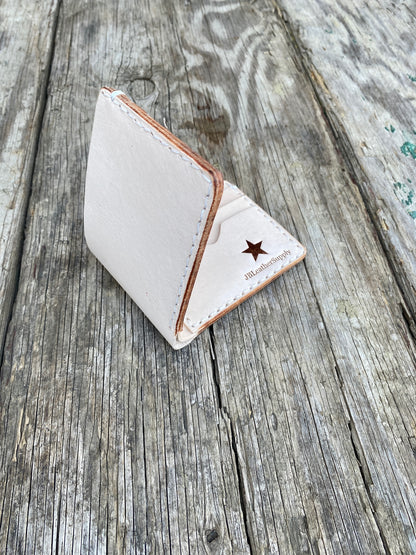 Handmade Leather Bifold Wallet-Natural