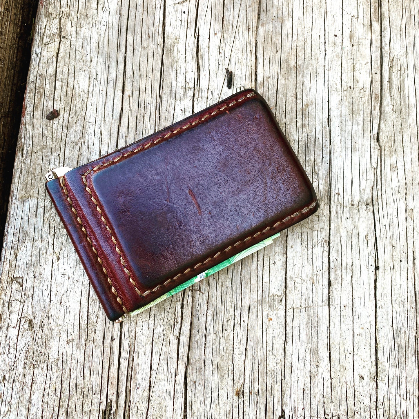 Handmade Leather Wallets, Money Clip Wallet-Harness