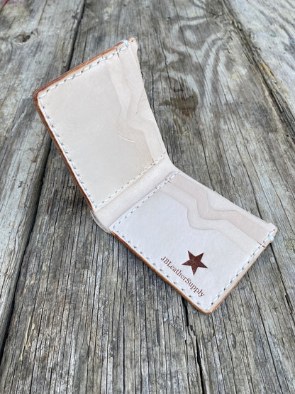 Handmade Leather Bifold Wallet-Natural