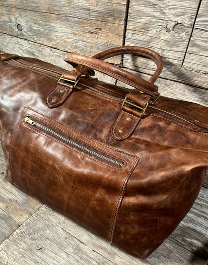 Handmade Leather Bags, Mid Sized Weekender- Crazy Horse