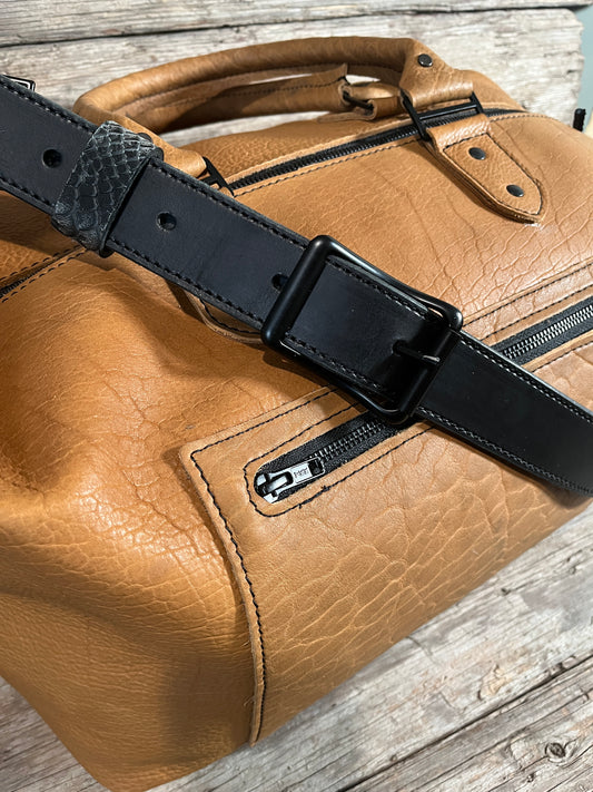 Carry on Luggage - Handmade Leather Bags, Mid Sized Weekender- Distressed Oil Tan
