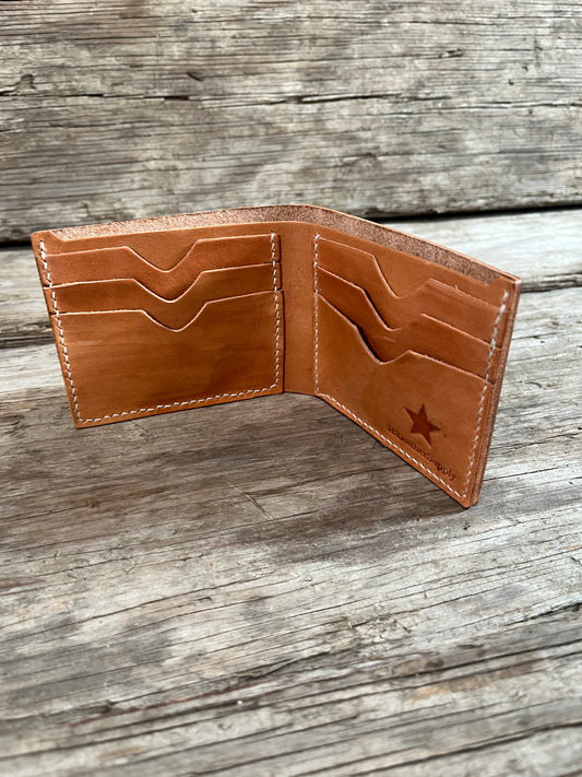 Handmade Leather Bifold Wallet-Natural Veg Tan