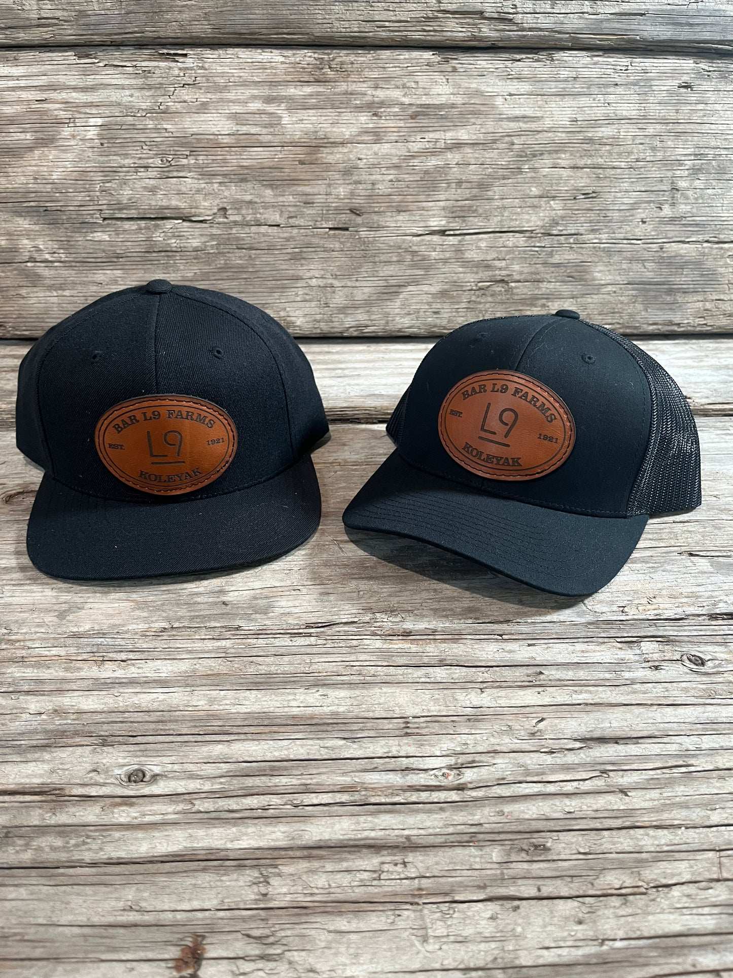 Ball cap with custom leather patch