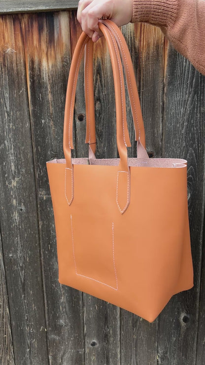 Women's Minimal Tote Bag- Creamsicle