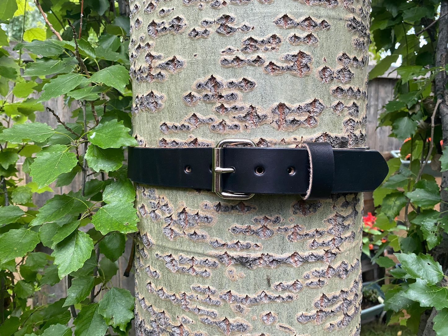 black leather belt