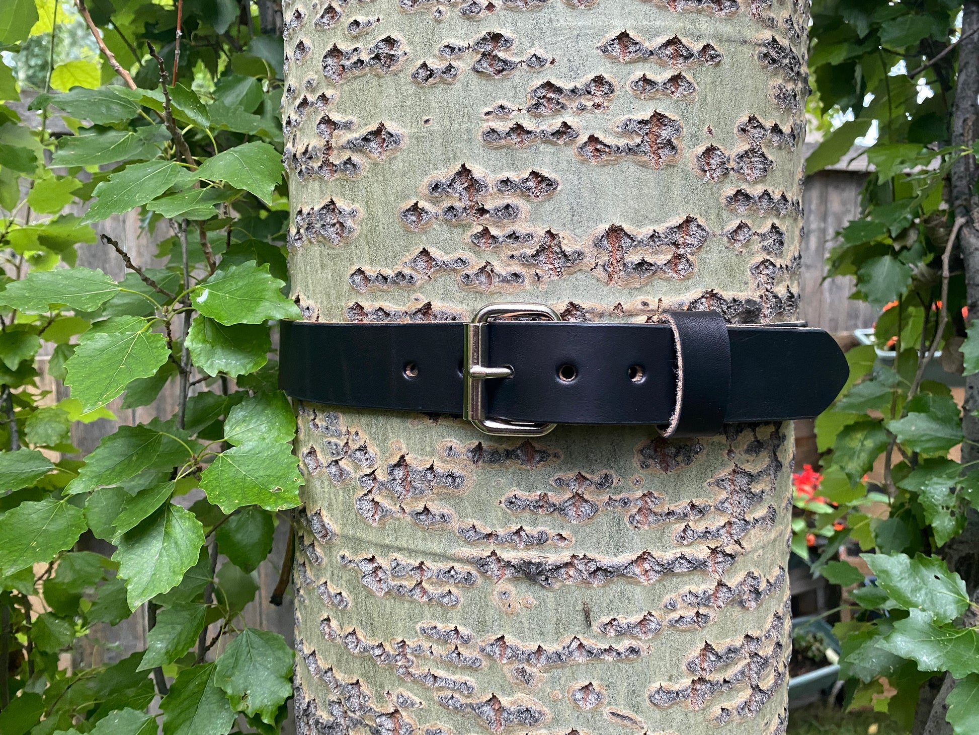 black leather belt