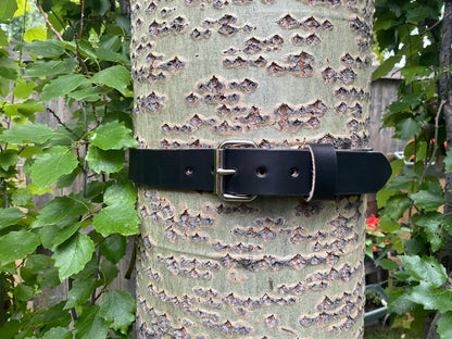 black leather belt