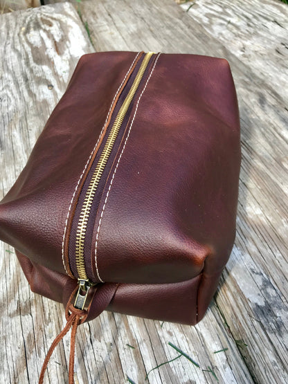 Brown leather Dopp kit