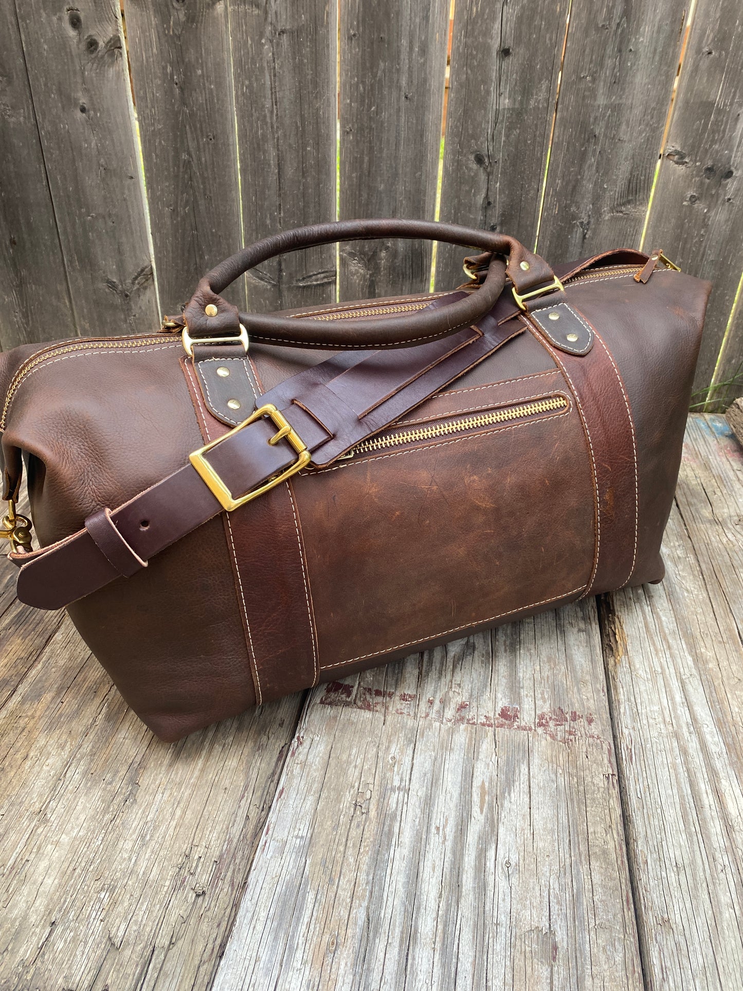 Brown leather bag